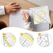 2 Stück Set Vierkant Winkelmesser Klar Zeichnen Multifunktionales Messwerkzeug Measuring-Drawing Set price