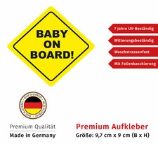 Aufkleber Baby on Board Schild Sticker gelb Waschstrassenfest und UV-Beständig Baby-on Board price