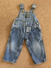 Vintage Baby Kleinkind Denim Oshkosh Vestbak Latzhose Overall 9-12 Monate Baby-Overalls price