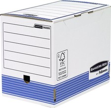 Bankers Box Archivschachtel (A4, FastFold System, 200 mm, FSC) weiß/blau, 10er P Archivbox price