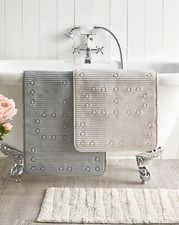 Badematte Antirutsch Duschmatte weiß grau Badewannenmatte groß Badematte 90cm x 43cm Badezimmer / Shower Cabin Sticker price