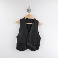 Lederweste Herren S schwarz ärmellos Biker Motorrad Custom mit Taschen Herren-Leather Clothing price