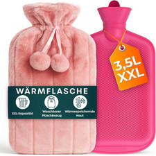 3,5-Liter Wärmflasche – Rosa Wärmflasche Mit Bezug, Plüsch-Wärmekissen Für Regel Heizgeräte price