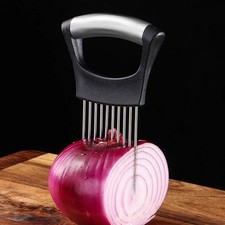 Hochwertiger Edelstahl Zwiebelschneider Gemüsehalter Schneider Küchenutensilien Slicers price
