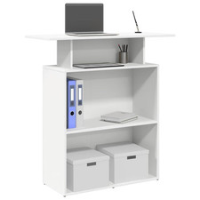 Empfangstresen weiß 100x40x104cm Technikholz Thekenregal für Büros Büro-Counter price