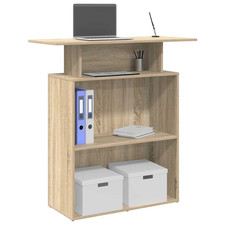 Empfangstresen Sonoma Eiche 100x40x104cm Ingenieurholz Hochtheke Regal Büro Büro-Counter price