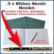 A5 Heftgebunden Noten & Lieder Notizbuch Rohling 6 Stäbe liniert + GRATIS MUSIKSTIFT Music Notebook price