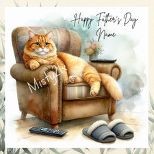 Personalisierte GINGER KATZE Grußkarte VATERTAG Sessel TV Fernbedienung Sessel TV Chair price