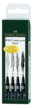4x schwarze Faber Castell Pitt Künstler technische Zeichenstifte verschiedene Größen S F M B Technical Drawing und Graphic Stift price