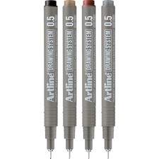Artline Zeichensystem 0,5 mm Fineliner Stifte Set 4 Farben - Künstler Technischer Stift Technical Drawing und Graphic Stift price