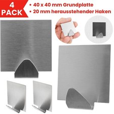Handtuchhaken 4er Set Edelstahl Silber zum Ankleben Wandhaken Bad Küche Handtuch & Bademantel Set price