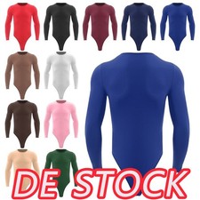 DE Herren Bodysuit Langarm Einfarbig, Sport Body Gymnastik Leotard Unterwäsche Herren-Bodysuit price