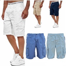 Herren Shorts  Bermuda Capri Kurze Hose Cargo Pants  Sommer Weiss 26 Herren-Capri Hosen price