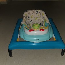MICA Gehfrei Baby-Walker mit Sitz & Spieltablett, Blau/Weiß, Flugzeuge Baby-Walker price