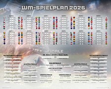Spielplan Poster Weltmeisterschaft 2026 World Cup Fussball WM Wandplan 50x40 cm Poster price