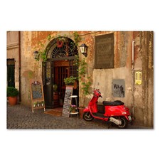 Postereck 1828 Poster Leinwand Italien, Roter Roller Restaurant Wein Europa Rom Poster price