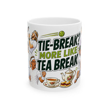 Neuheit Wimbledon Tennis Becher 11 Unzen Tie-Break eher wie Teepause Fan Geschenk Tasse Fan Tie price