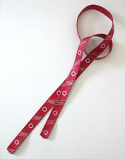 Queen Official Vintage 1987 Red Pencil Tie Fan Club Multi-Metallic Faux Leather Fan Tie price