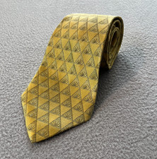 Salvatore Ferragamo Seidenkrawatte Gold Geometrisch Art Deco Fächer Italien Designer Fan Tie price
