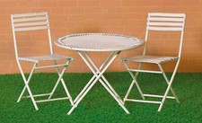 Puppenstube Metall Tisch und 2 Stühle weiß Maßstab 1:12 Miniatur Cafe 4356 tumdee Café- & Kantinenstuhl price