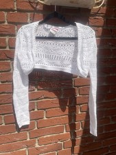 Bolero Weiß Strick Mädchen 146/152 Festlich Strickjacke Sehr Guter Zustand Mädchen-Bolero price