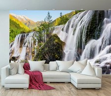 Wasserfall Baum Wald Foto Berg Tapete Wandbild Sommer Zuhause DIY Dekoration Wallpaper price