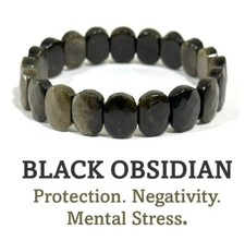 Schwarzes obsdisches Kristall Edelstein Armband Naturstein Chakra Perle Angst Natural Stone Bracelets price