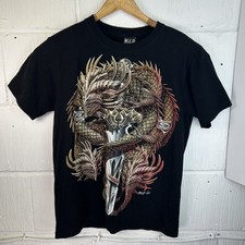 Vintage Style Dragon T-Shirt Black Small Fantasy Sword Graphic Tee Y2K Grunge Herren-Fantasy Wear price