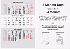Kalenderblätter 3 Monatskalender 2027 - 2028 / Ersatzblätter Tischkalender Vela Kalender price