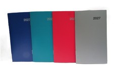 Taschenkalender 2027, 15x9 cm Kartonumschlag geheftet- ROT SILBER MINT BLAU Kalender price