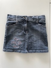 Step Girls Jeans Minirock Gr. 4 (ca. 104) Y2K Denim Rock in Blau Herz Stickerei Mädchen-Jeans / Denim Rock price