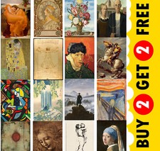 Berühmte Maler Drucke Klassische Malerei Kunst Poster A5 A4 A3 Wohndeko Wandkunst LED Wall Art price