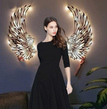 Metall Engelsflügel Wanddeko LED Lichter große Engelsflügel Wandbild für Veranden LED Wall Art price
