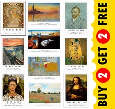 Ikonische Maler Kunstdrucke Klassische Malerei Poster A5 A4 A3 Wohndeko Wandbild LED Wall Art price