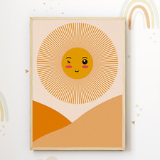 Sonne Boho Bild DIN A4 Kinderzimmer Wandbild Babyzimmer Poster Dekoration Babyzimmer Wanddekoration price