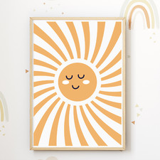 Sonne Boho Bild DIN A4 Kinderzimmer Wandbild Babyzimmer Poster Dekoration Babyzimmer Wanddekoration price