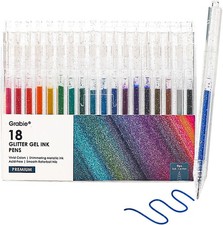 Glitzer Gelstifte Set 18 Farben Gelschreiber Malen Erwachsene Kinder Stifte bunt Stift Cartridge & Ink price