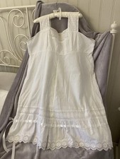 Damen weißes Sommer / Baumwolle Slip oder Nachthemd - Band wird optional hinzugefügt Slip Kleid price