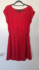 H&M leichtes Sommer Kleid Slip on 38 M rot Glitzer Rand  V Ausschnitt Slip Kleid price