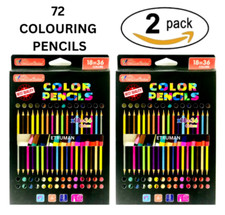 72 Farbstifte Set Mix Farben Schule Schreibwaren Zeichnen Basteln Kunst Kinder Colored Pencils price