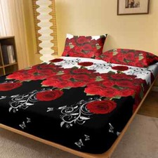 Rote Rose Bettlaken Zart Gemustert Bedruckte Tagesdecke für Schlafzimmer Tagesdecke & Tagesdecke Set price