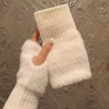 Fingerlose Plüsch-Handschuhe Unisex Flauschige Handstulpen in Mehreren Farben Unisex Handschuhe price