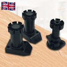 4 Stück Küchenzeile Beine Füße Schrank Korpus Sockel verstellbarer Fuß schwarz UK Küchen-Cabinet / Möbel price
