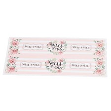 25x Water Bottle Stickers MR And MRS Stripes Pink Flowers Bright Decorative SET Decorative Flasche price