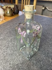 Klarglasflasche dekoriert Korken Gr 18 cm Schleife Blätter Deko Geschenk Vase Decorative Flasche price