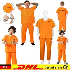 Orange Damen/Herren/Kinder Karneval Kostüm Gefangener Sträfling Häftling Overall Herrenkostüm price