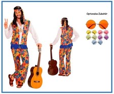 Hippie Herren Flower Power Kostüm 70er 80er Jahre Luftgitarre Karneval Fasching Herrenkostüm price