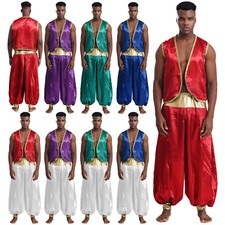 DE Herren Arabischer Prinz Kostüm Fasching Cosplay Outfits Weste und Haremshose Herrenkostüm price