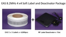 Einzelhandelsgeschäft EAS 8,2 MHz 4 x4 Etiketten (4.000 Stück) und Deaktivator-Paket - UK-Bestand Adress- & Etikettensoftware price