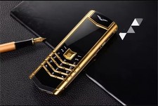 VERTU V10 Handy Metall Schwarz Gold Luxus Bar Phone Dual Sim Kopie Vertu Outlet-Display Mobile Phones price
